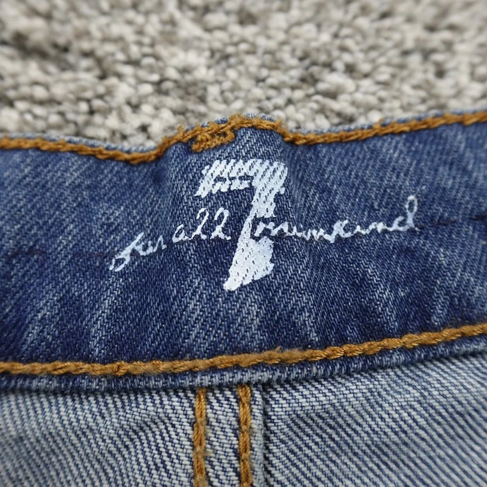 NEW 7 For All Mankind Jeans Mens 34X32 Dark Blue Denim Vintage Straight‎ Pants
